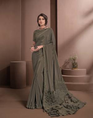 Exclusive Designer Heavy Work Crepe Saree with Blouse