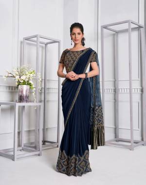 Beautiful Designer Heavy Work Lycre Net Saree with Blouse