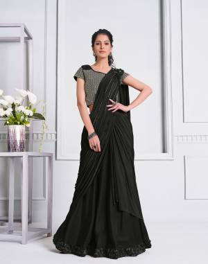 Beautiful Designer Heavy Work Lycra Saree with Blouse