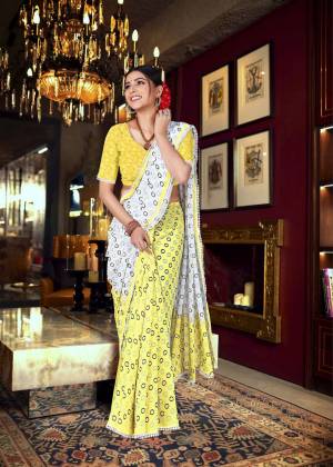 Printed with Border Work Georgette Saree