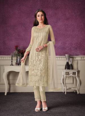 PR Fashion Women Soft Net Embroidery Work Straight Top with Bottom And Dupatta Set