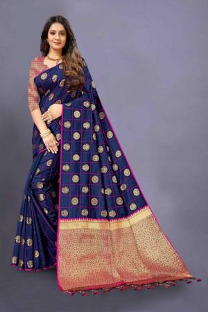 Lichi Silk saree with beautiful weaving with Rich Pallu & Weawing  Border