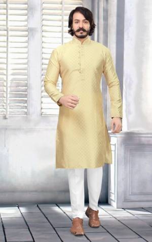 Traditional Indian Wear Long Kurta made from Art Silk. The solid style pattern adds to the regal style of the kurta. Traditionally worn over Indian Polo Pant  but can also be worn over Denims or Linen Pants. 