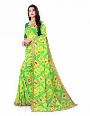 Beautifull Designer Georgette Saree Come With Georgette Contrast Blouse