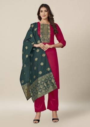 Most Beautifull Cotton Dress  Material Come With Banarasi Dupatta 