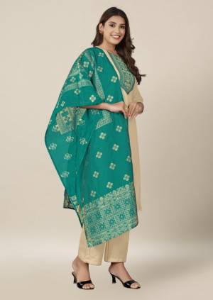 Most Beautifull Cotton Dress  Material Come With Banarasi Dupatta 