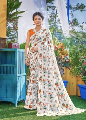 Beautifull Georgette Saree With Floral Print