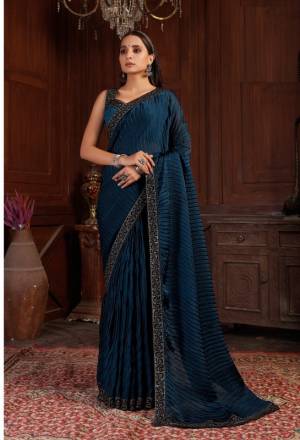 Most Beautiful Plain Saree With Fancy Border 
