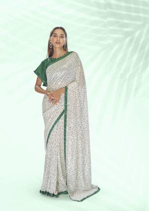 Satin Saree Come With Sequance Work 