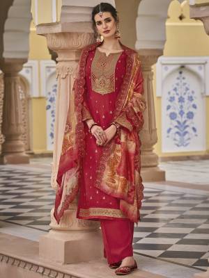 Exclusive Pure Silk Jacquard Embroidered Dress Material