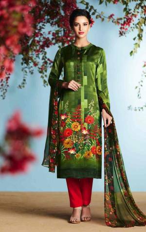 This Suit Is Has An Vibrant Wine Green And Eclectic Floral Patterns.Grab It & Shine More.