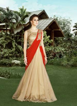 The Traditional Indian Women S First Choice. This Lovely Red & Beige  Colored Dress Is Fabricated In Silk While Being Paired With A Lycra Dupatta.Wear it & Shine.