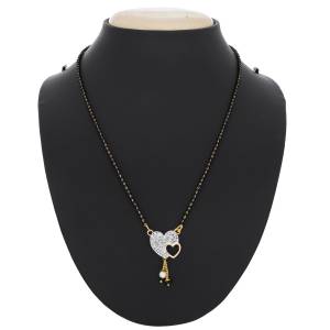 Mangalsutra With A Heart Is Always Every Lady's Choice So Grab This Pretty Patterned Managalsutra Which Is Light In Weight And Durable.