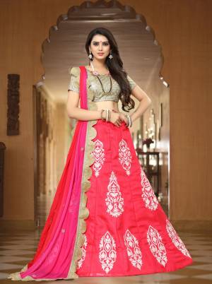 Grab this Designer Lehenga Choli In Grey Colored Blouse Paired With Pink Colored Lehenga And Dupatta. Its Blouse Is Fabricated On Brocade Paired With Satin Silk Lehenga And Chiffon Dupatta. This Lehenga Choli Is Light In Weight And Easy To Carry All Day Long.