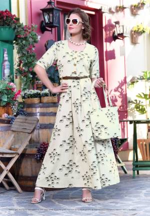 Simple And Elegant Looking Designer Kurti Is Here In White Color Fabricated On Khadi Cotton. This Pretty Kurti Is Beautified With Small Elephant Prints All Over It. Buy This Kurti Now.