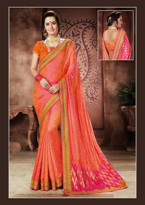 Flaunt your bond of love with your silks in this subtly weaved saree.  Combine it with bold pearls to look flawless. 