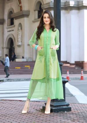 This Beautifull Green Color Kurti Is Made Up Of Best Quality Georgette Fabric.This Amazing Kurit Specially For You.