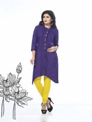 Add This Violet Colored Kurti To Your Wardrobe For Your Casual Wear. This Kurti Is Fabricated On Cotton Which Is Soft Towards Skin And Ensures Superb Comfort All Day Long.