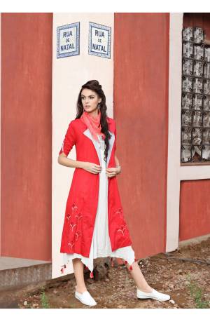 Here Is a Pretty And Trendy Readymade Kurti In Red And White Color Fabricated On Rayon Cotton. This Kurti Is Light Weight Which Gives You Comfort And Confidence And Earn you Lots Of Compliments From Onlookers.