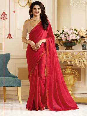 Shine Bright Wearing This Vibrant Saree In Dark Pink Color Paire With Beige Colored Blouse. This Saree Is Fabricated On Georgette Paired With Art Silk Fabricated Blouse. Wear This At The Next Festive, Party Or Social Gathering, It IS Suitable For All. Buy This Saree Now.