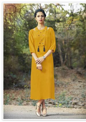 A Must Have Kurti In Every Womens Wardrobe Is Here With This Designer Readymade Kurti In Yellow Color Fabricated On Cotton. Its High Neck Pattern Will Give A Unique Look To Your Personality Like Never Before. Buy Now.