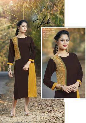 For Your Casual Or Semi-Casual Wear, Grab This Readymade Kurti In Brown Color Fabricated On Cotton. This Kurti Is Light Weight And Ensures Superb Comfort All Day Long.