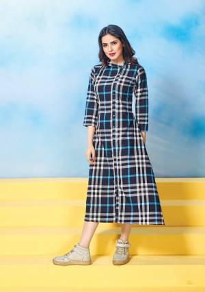 Go With The Plaids This Wearing This Trendy Readymade Kurti In Navy Blue Color Fabricated On Cotton. This Kurti Can Be Paired With Any Bottom And Can Be Wore Simply Only Kurti. It Is Available In All Sizes. Buy Now.