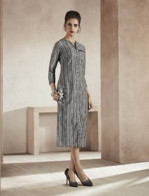 Flaunt Your Rich And Elegant Taste Wearing This Readymade Kurti In Grey Color Fabricated On Soft Modal. This Kurti Is Beautified With Thread Work And Prints. Buy This Readymade Kurti Now.