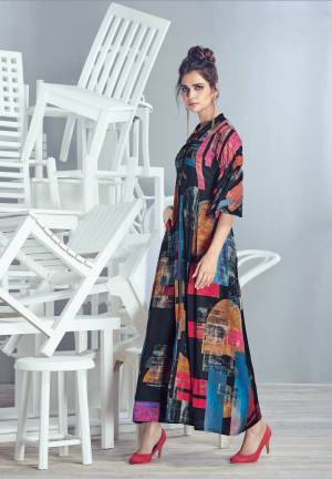 Here Is A Unique Sleeve Patterned Readymade Kurti In Multi Color Fabricated On Crepe Georgette Beautified With Prints All Over It. This Readymade Kurti In In Multi Color Available In Many Sizes. Buy Now.