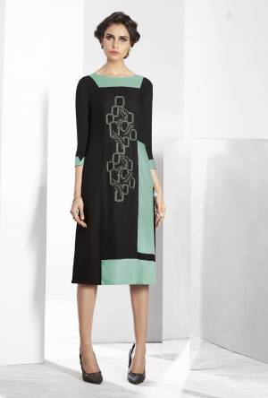 Black & Mint Green Color Kurti. Exclusively designed, this kurti with regular fit will enhance your curves and soft modal will keep you comfortable. Pair it with contrast leggings and sandals to get complimented for your classy choice.