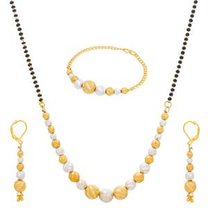 A Complete Lovely Mangalsutra Set Is Here Which Comes With Two Earrings And A Bracelete. Grab This Pretty Set Now.