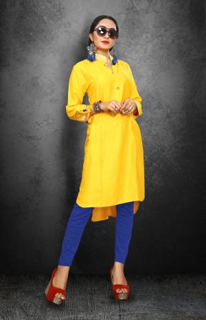 Quite Simple And Attractive Kurti Is Here In Yellow Color Fabricated On Rayon. This Readymade Kurti Is Soft Towards Skin And Ensures Superb Comfort All Day Long.