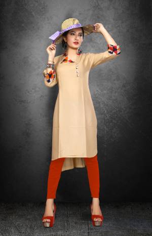 Simple and Elegant Looking Readymade Kurti Is Here In Beige Color Fabricated On Rayon Beautfied With Prints. This Readymade Kurti Ensures Superb Comfort All Day Long.