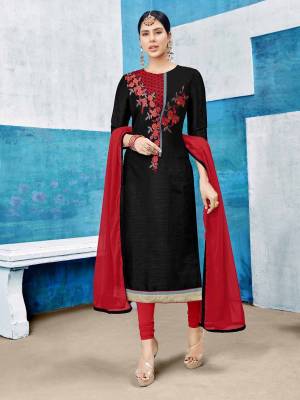 Enhance Your Beauty Wearing This Suit In Black Colored Top Paired With Maroon Colored Bottom And Dupatta. Its Top Is Fabricated On Cotton Silk Paired With Cotton Bottom And Chiffon dupatta. As Per Your Comfort You Can Get This Dress Material Stitched As Per Your Desired Fit And Comfort. Buy Now.