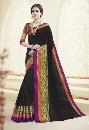 For A Bold And Beautiful Look, Grab This Saree In Black Color Paired With Maroon Colored Blouse. This Saree And Blouse Are Fabricated On Art Silk Beautified With Floral Weave Over The Lace Border. Buy Now.