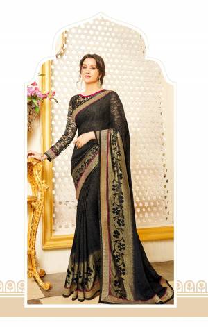 For a Bold and Beautiful Look, Grab This Beautiful Designer Saree In Black Color Paired With Black Colored Blouse. This Saree Is Fabricated On Georgette Paired With Net fabricated Blouse. Buy This saree Now Before The Stock Ends.