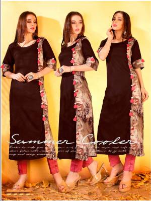 Grab This Beautiful Designer Readymade Kurti In Brown Color Fabricated On Rayon. This Soft Fabric Ensures Superb Comfort All Day Long. Buy Now.