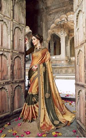 New And Unique Shade Is Here In Designer To Add Into Your Wardrobe, Grab This Designer Saree In Rust Orange Color Paired With Contrasting Brown Colored Blouse. This Saree Is Fabricated On Lycra And Georgette Paired With Art Silk Fabricated Blouse. Buy This Saree Now.
