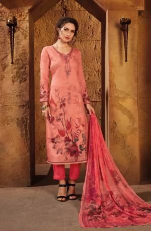 A Must Have Shade In Every Womens Wardrobe Is Here In Pink Colored Top Paired With Dark Pink Colored Bottom And Dupatta. Its Top And Bottom Are Fabricated On Satin Paired With Chiffon Dupatta. All Its Fabrics Ensures Superb Comfort All Day Long. Buy Now. 