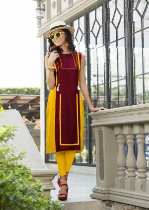 Attract All wearing This lovely Readymade Kurti In Maroon Color Fabricated On Rayon. This Kurti Is Light In Weight And Easy To Carry All Day Long. 