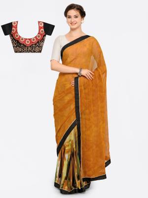 Flaunt Your Rich And Elegant Taste Wearing This Saree In Subtle Shades Of Brown And Beige. This Saree Is Fabricated On Georgette Paired With Art Silk Fabricated Blouse. Both The Fabrics Ensures Superb Comfort All Day Long.