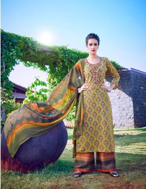 Simple and Elegant Looking Dress Material Is Here In Light Gree Colored Top Paired With Multi Colored Bottom And Dupatta. Its Top And Bottom Are Fabricated On Cotton Paired With Chiffon Dupatta. Buy This Now And Get This Stitched As Per Your Desired Fit And Comfort.