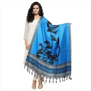 Simple And Elegant Looking Dupatta Is Here In Blue Color Fabricated On Cotton Art Silk Beautified With Bold Printed Motif. It Can Be Paired With Blue, Black Or White Colored Suit.