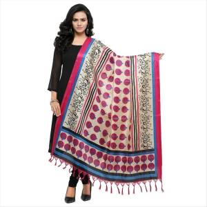 Look Pretty By pairing Up Your Suit With This Pretty Dupatta In White And Pink Color Fabricated On Cotton Art Silk. This Dupatta Is Light In Weight And Easy To Carry All Day Long.