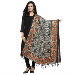 Go Colorful With This Another Attractive Multi Colored Dupatta Fabricated On Cotton Art Silk Beautified With Prints All Over It. You Can Pair This Up With Any Colored Suit. Buy Now.
