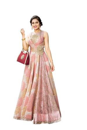 Look Pretty Wearing this Designer Readymade Floor Length Gown In Pink Color Made On Imported Fabric Which Is Soft Towards Skin And Easy To carry Throughout The Gala.