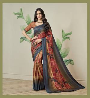 New Shade In Orange Is Here With This Saree In Rust Orange And Grey Color Paired With Beige Colored Blouse. This Saree Is Fabricated On Jute Art Silk Paired With Art Silk Fabricated Blouse. Buy This Light Weight Saree Now.