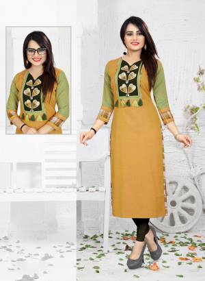 New Shade In Yellow Is Here With This Readymade Kurti In Occur Yellow Color Fabricated On Rayon. This Kurti Is light Weight, Durable And Easy To Care For.Buy This Kurti Now.