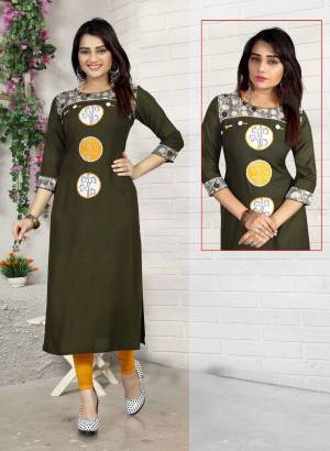 A Color Near To Black Is Here With This Readymade Kurti In Dark Grey Color Fabricated On Rayon < Which Is Soft Towards Skin And Easy To Carry All Day Long. Buy Ths Kurti Now.