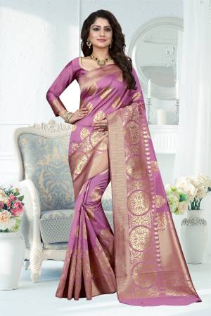 New And Unique Shade In Purple Is Here With This Silk Saree In Lavendor Color Paired With Lavendor Colored Blouse. This Saree Is Fabricated On Banarasi Art Silk Paired With Art Silk Fabricated Blouse. Buy This Saree Now.
